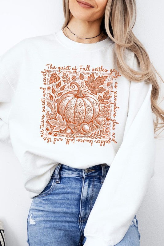 Fall Pumpkin Botanical Graphic Sweatshirt
