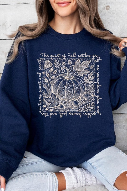 Fall Pumpkin Botanical Graphic Sweatshirt