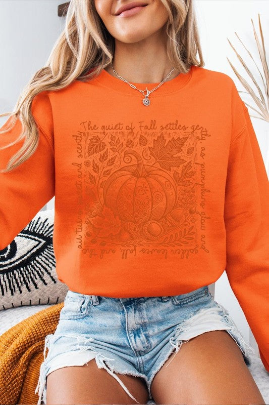 Fall Pumpkin Botanical Graphic Sweatshirt