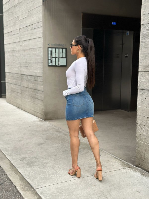 Summer Hot Girl High Waisted Denim Mini Skirt