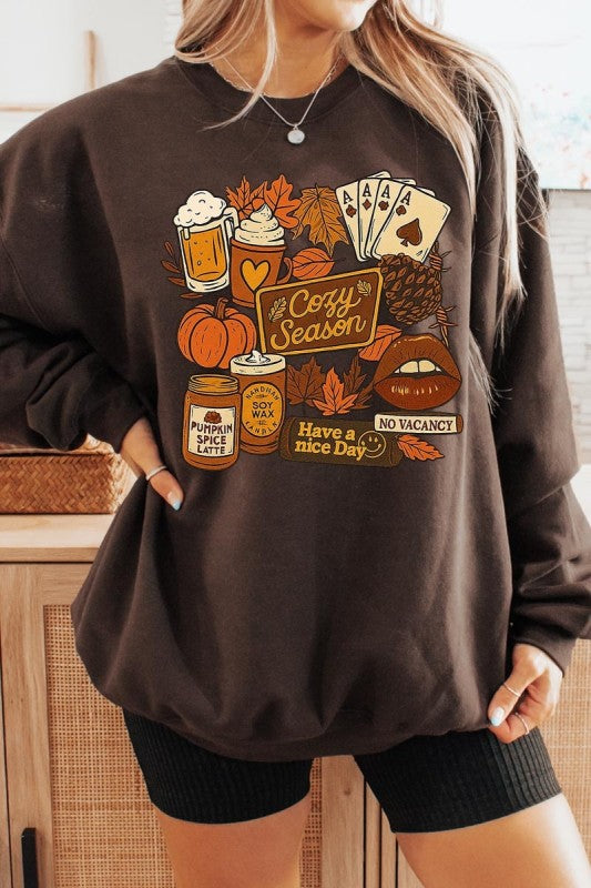 Retro Fall Collage Graphic Sweatshirt