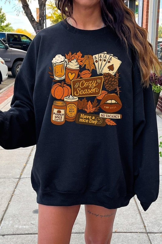 Retro Fall Collage Graphic Sweatshirt