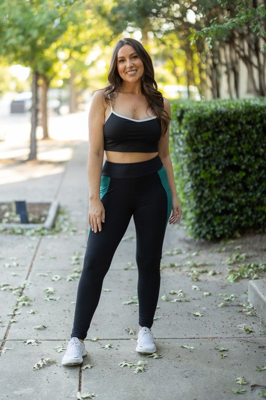 Julia Rose |The Gracie Green  Panel Leggings