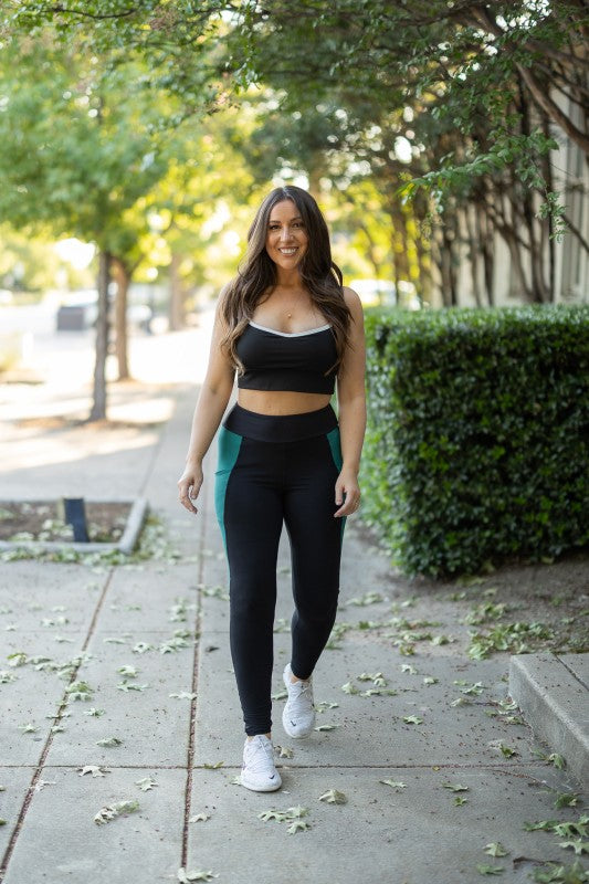 Julia Rose |The Gracie Green  Panel Leggings