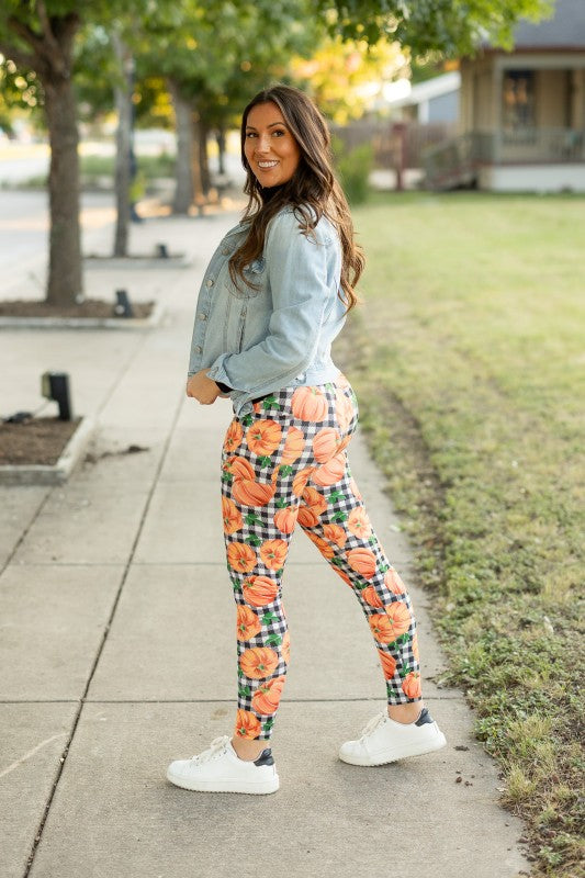 Julia Rose |The Peyton Plaid Pumpkin Leggings