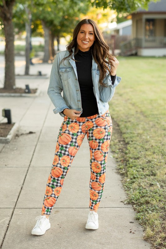 Julia Rose |The Peyton Plaid Pumpkin Leggings
