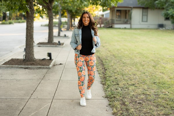 Julia Rose |The Peyton Plaid Pumpkin Leggings