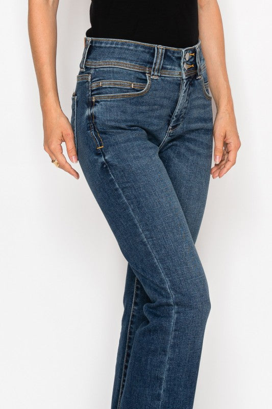 Artemis Vintage Tummy Control Double Button High Rise Bootcut
