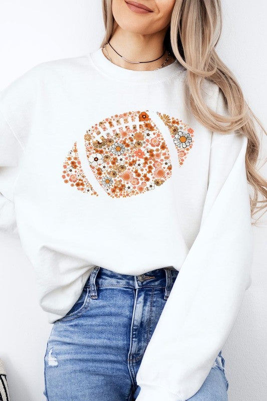 Floral Football Graphic Sweatshirt