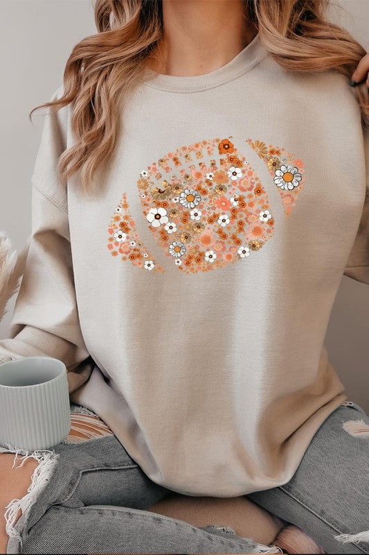 Floral Football Graphic Sweatshirt