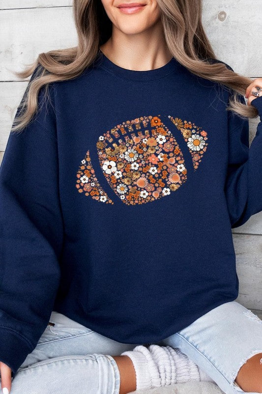 Floral Football Graphic Sweatshirt
