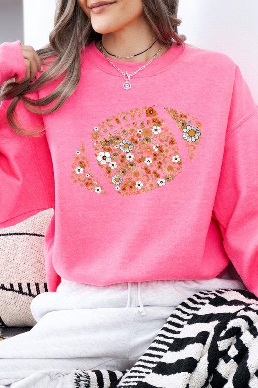 Floral Football Graphic Sweatshirt