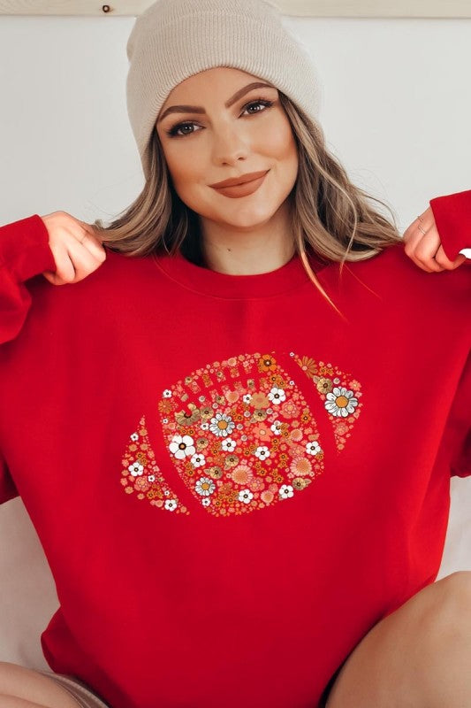 Floral Football Graphic Sweatshirt