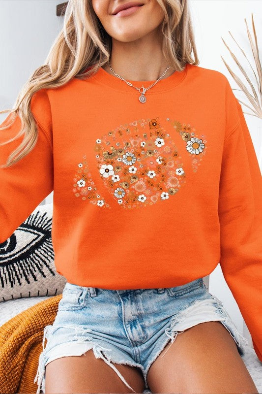 Floral Football Graphic Sweatshirt