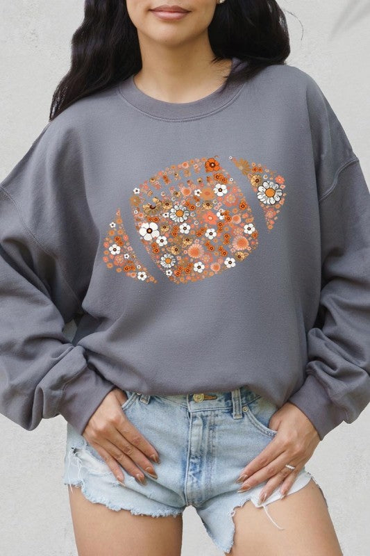 Floral Football Graphic Sweatshirt