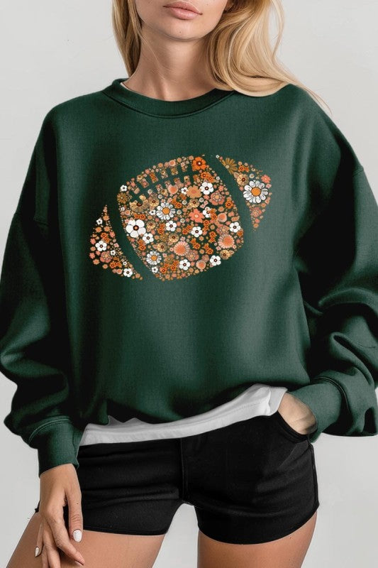 Floral Football Graphic Sweatshirt