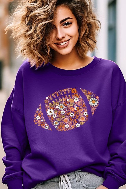Floral Football Graphic Sweatshirt