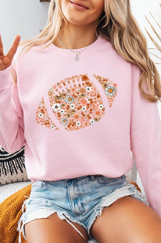 Floral Football Graphic Sweatshirt
