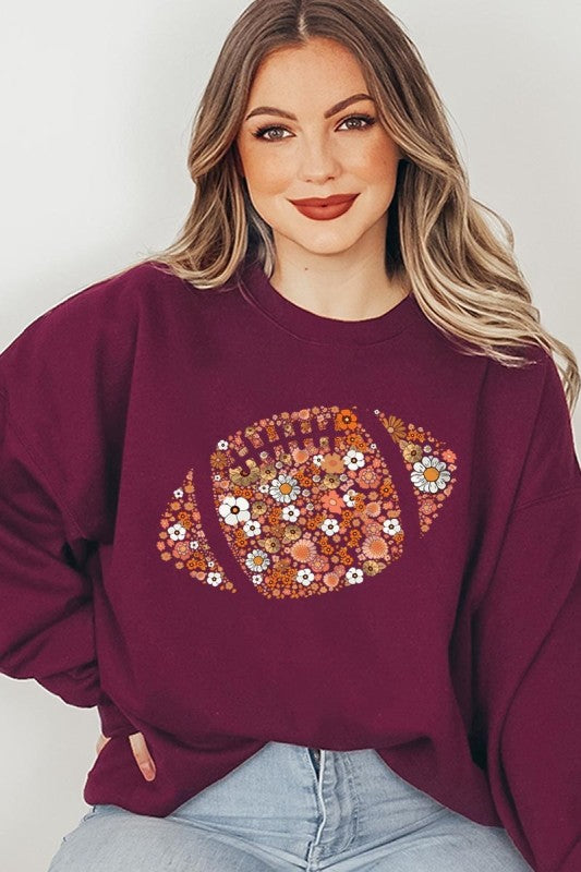 Floral Football Graphic Sweatshirt