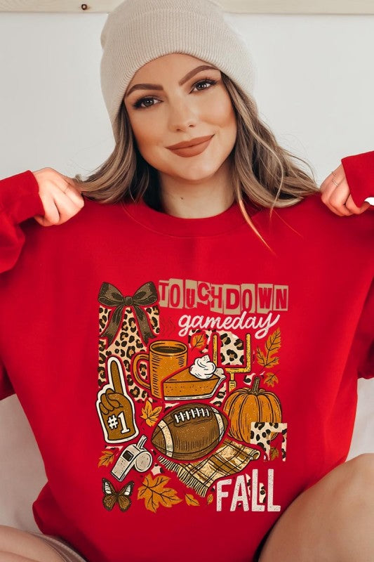 Fall Football Collage Graphic Sweatshirt