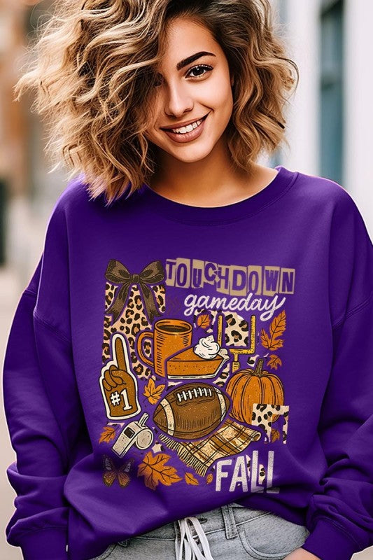 Fall Football Collage Graphic Sweatshirt