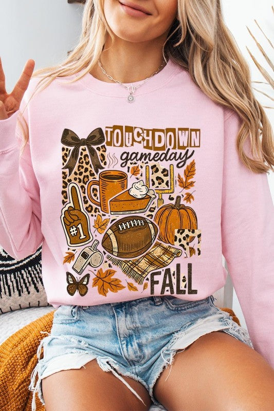 Fall Football Collage Graphic Sweatshirt