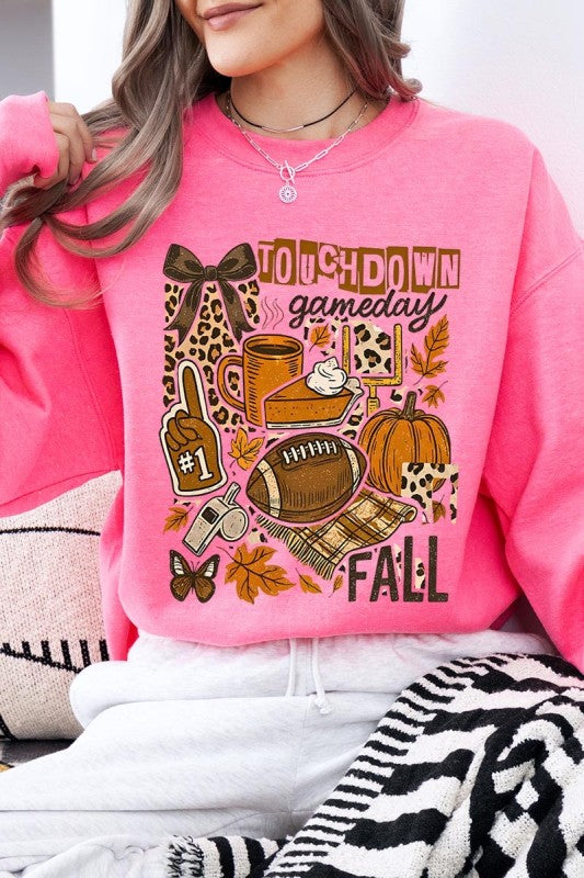 Fall Football Collage Graphic Sweatshirt