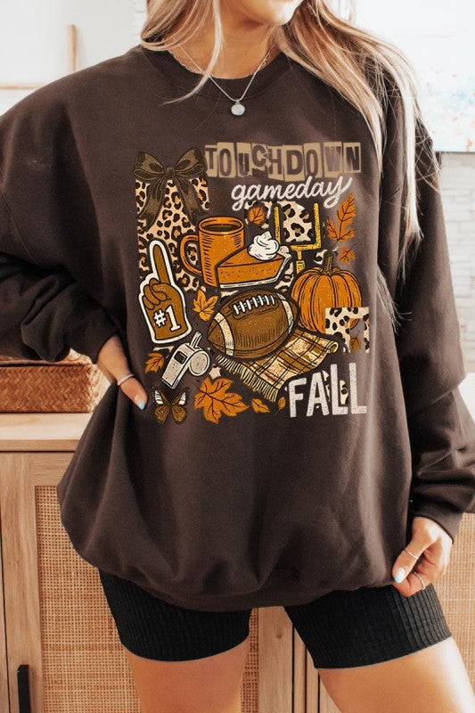 Fall Football Collage Graphic Sweatshirt