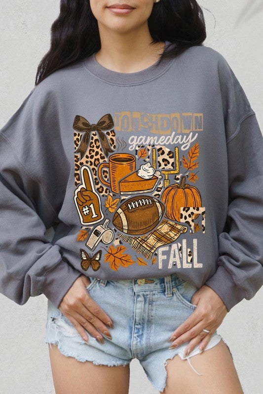 Fall Football Collage Graphic Sweatshirt