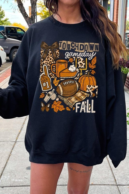 Fall Football Collage Graphic Sweatshirt