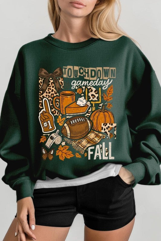 Fall Football Collage Graphic Sweatshirt