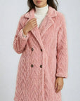Miss Sparkling |Houndstooth Pattern  Fleece Coat
