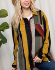 e Luna Cozy Stripe Button Down Shacket