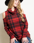 e Luna Plaid Turtle Neck Top