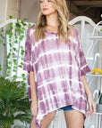 Jade By Jane Striped Tie Dye Round Neck Tunic Plus