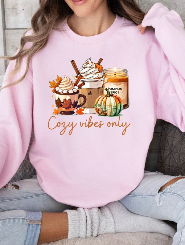 PLUS Cozy VIbes Only Graphic Crewneck Sweatshirt