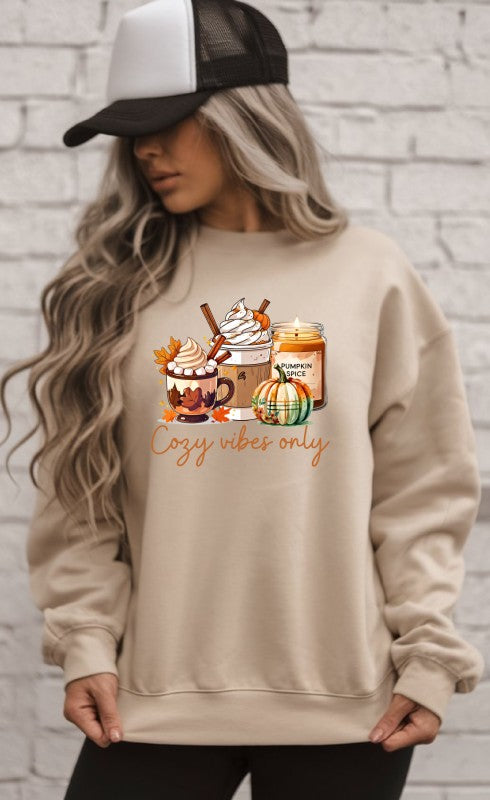 PLUS Cozy VIbes Only Graphic Crewneck Sweatshirt