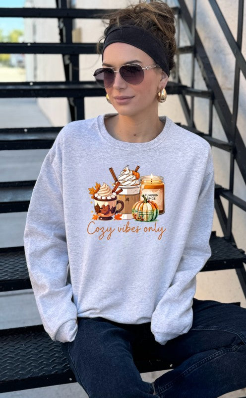 PLUS Cozy VIbes Only Graphic Crewneck Sweatshirt