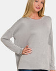 Zenana Ribbed Striped Long Sleeve T-Shirt