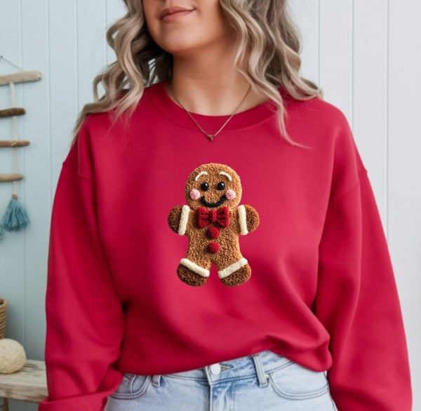 Crochet Latch Hook Gingerbread Graphic Sweatshirt
