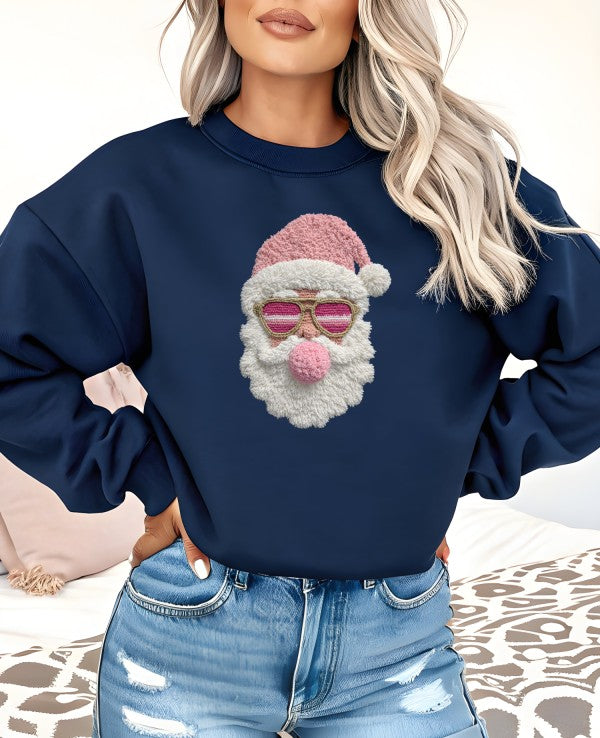 Latch Hook Santa BubbleGum Graphic Sweatshirt