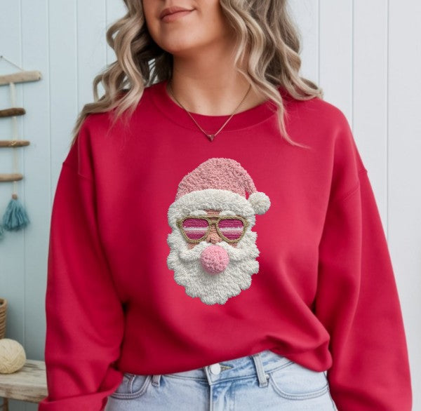 Latch Hook Santa BubbleGum Graphic Sweatshirt
