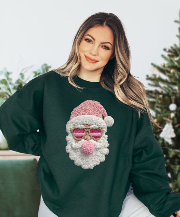 Latch Hook Santa BubbleGum Graphic Sweatshirt