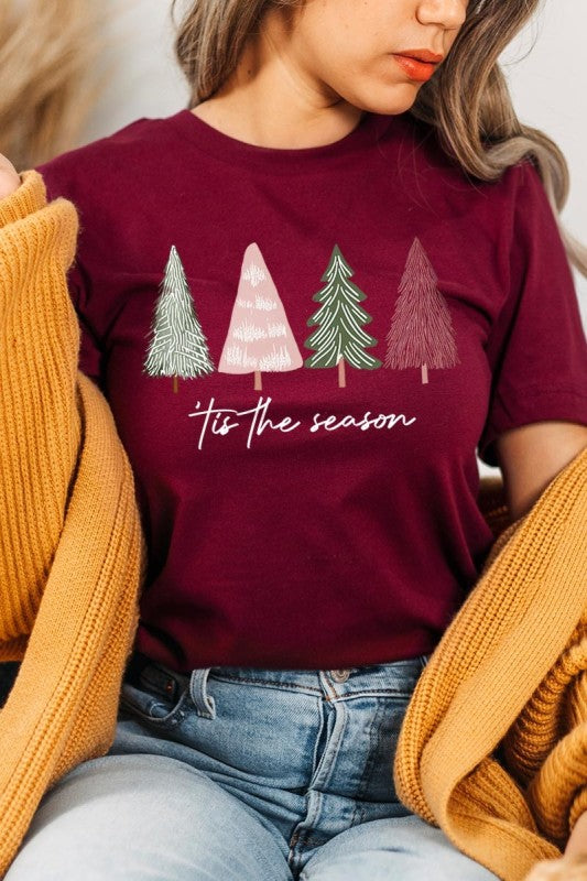 Rustic Christmas Trees Graphic Tee