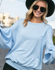 e Luna Big Puffy Sleeves Sweatshirt