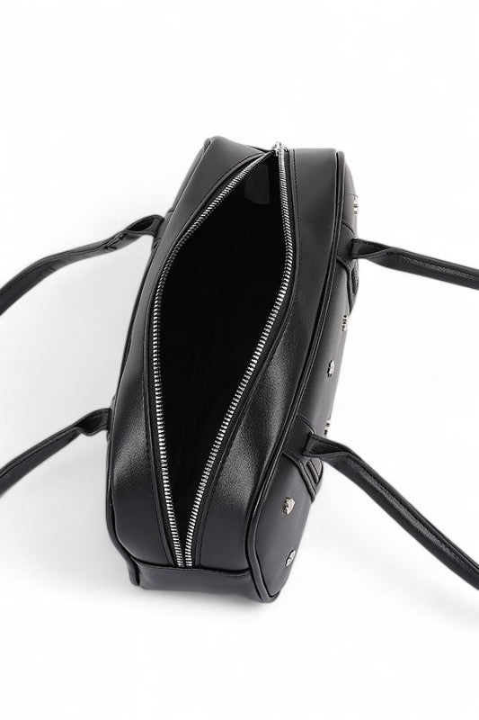 Star And Heart Studded Boxy Shoulder Bag