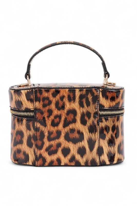 Top Handle Patent Finish Vanity Convertible Bag