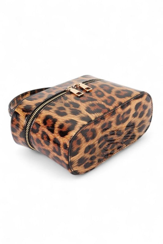 Top Handle Patent Finish Vanity Convertible Bag