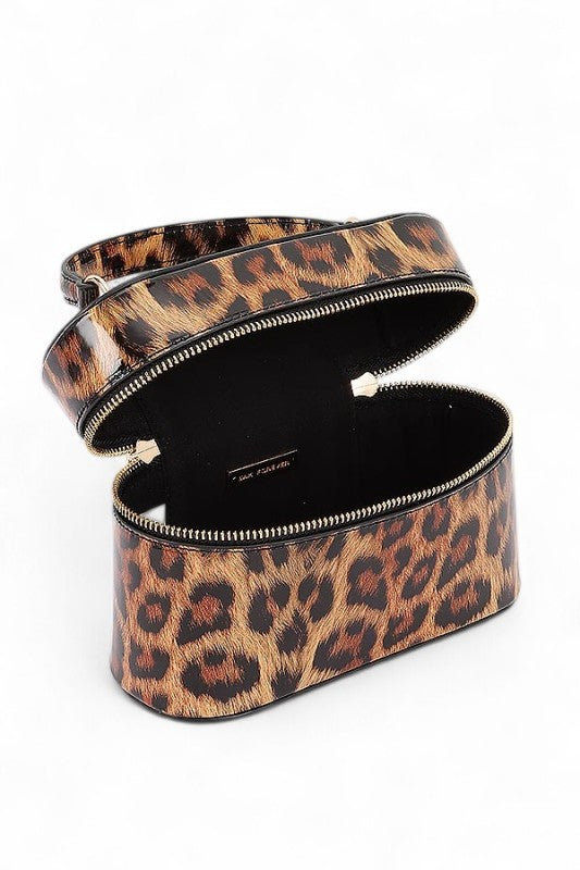 Top Handle Patent Finish Vanity Convertible Bag