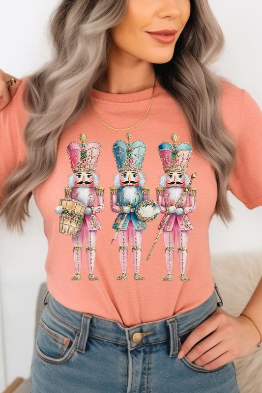 Pink Christmas Nutcracker Graphic Tee